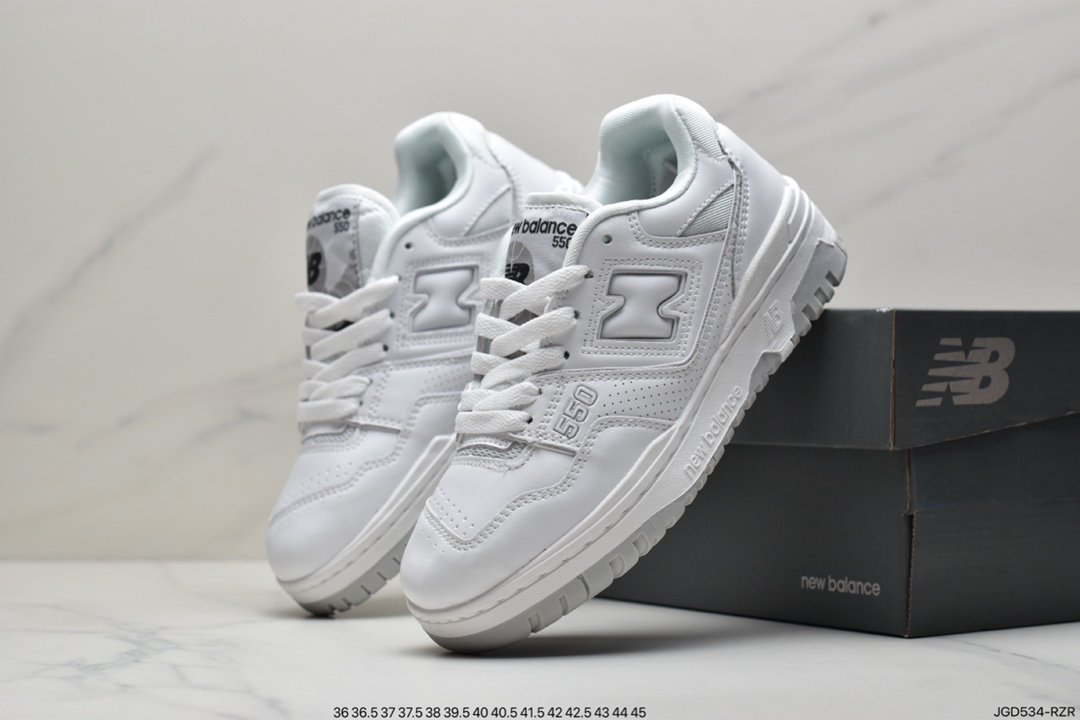 NBNew Balance BB550 series classic retro low-top casual sports basketball board shoes ”white light gray navy blue” BB550WA1