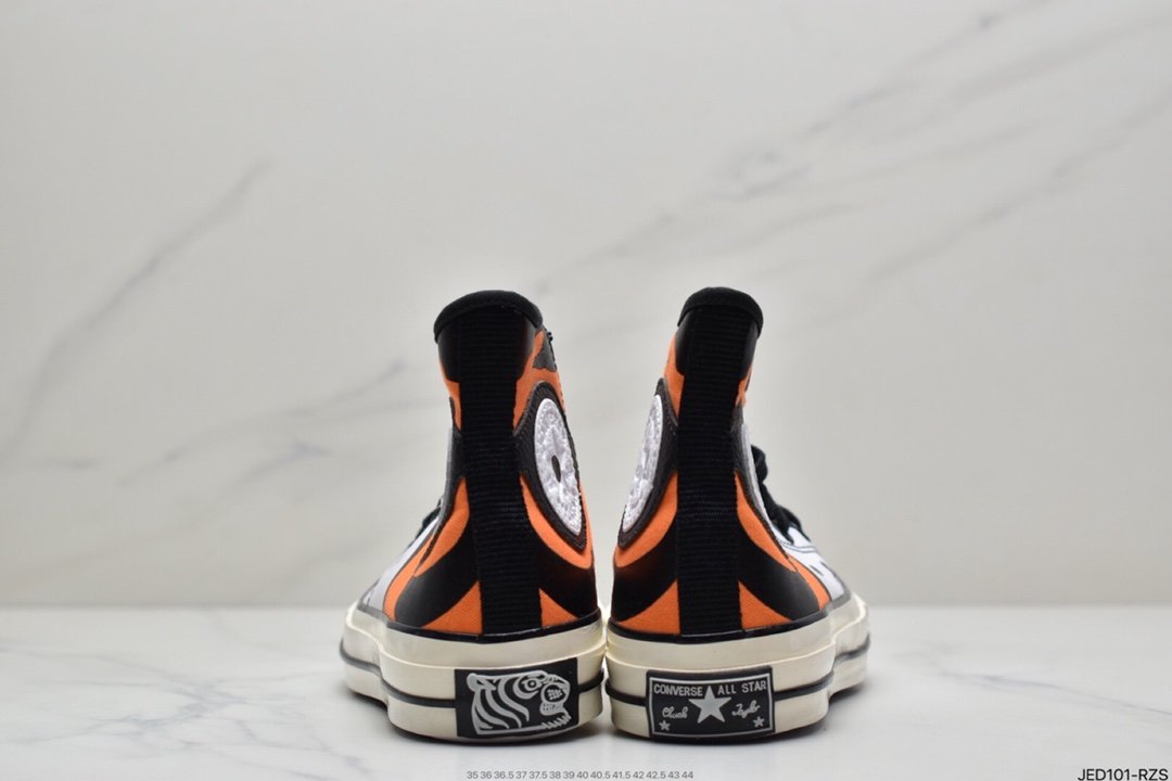 Converse/ SOULGOODS joint high-top skate shoes/black and white orange 169906C