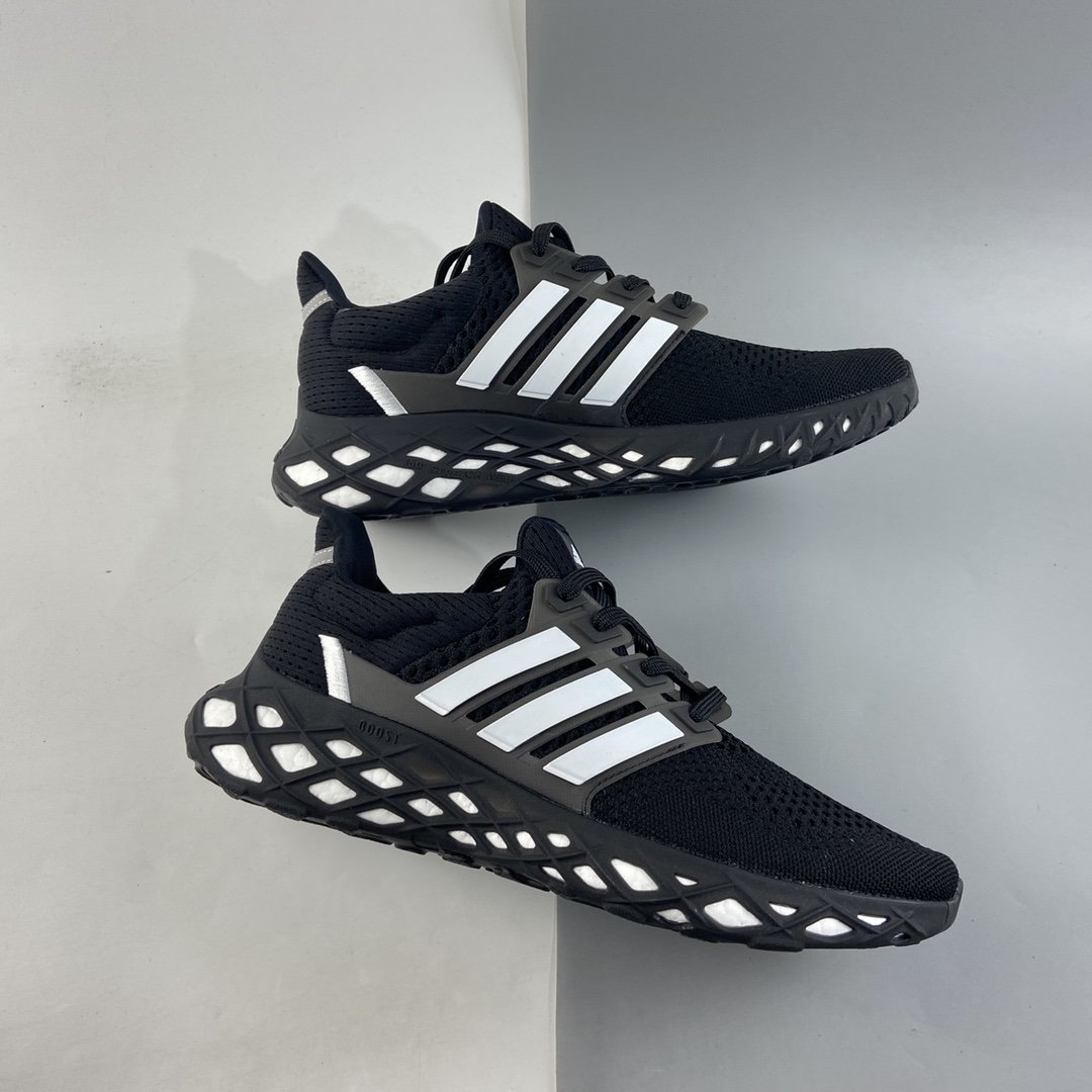 Adidas Ultra Boost DNA Web ”Black/Red” UB 8.0 Net Series Low Sock Knit Upper Casual Sports Jogging Shoes GY4166