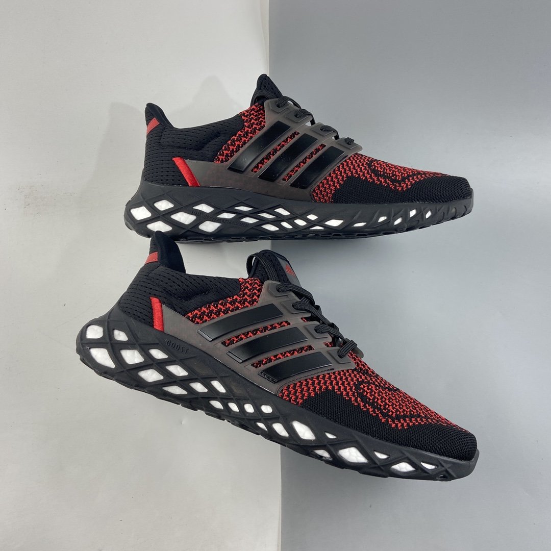 Adidas Ultra Boost DNA Web ”Black/Red” UB 8.0 Net Series Low Sock Knit Upper Casual Sports Jogging Shoes GY8091