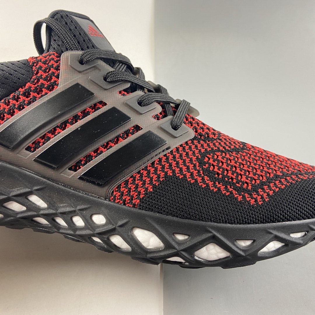 Adidas Ultra Boost DNA Web ”Black/Red” UB 8.0 Net Series Low Sock Knit Upper Casual Sports Jogging Shoes GY8091