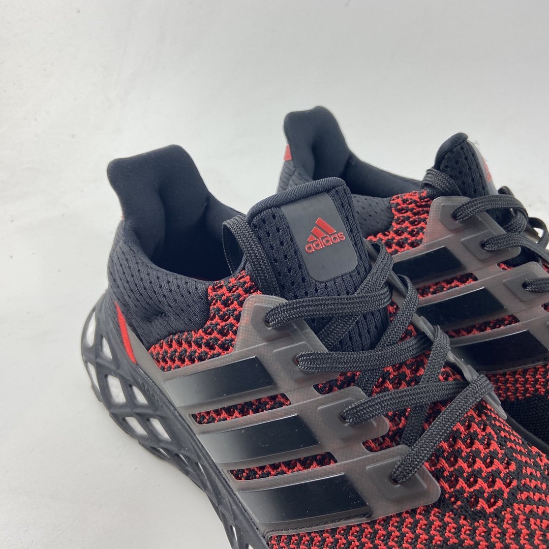 Adidas Ultra Boost DNA Web ”Black/Red” UB 8.0 Net Series Low Sock Knit Upper Casual Sports Jogging Shoes GY8091