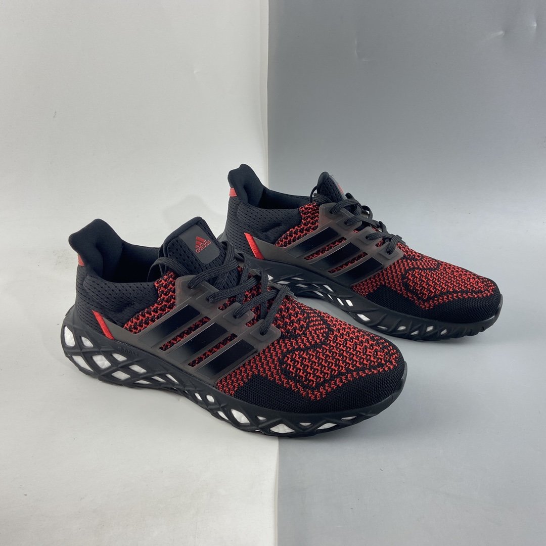 Adidas Ultra Boost DNA Web ”Black/Red” UB 8.0 Net Series Low Sock Knit Upper Casual Sports Jogging Shoes GY8091