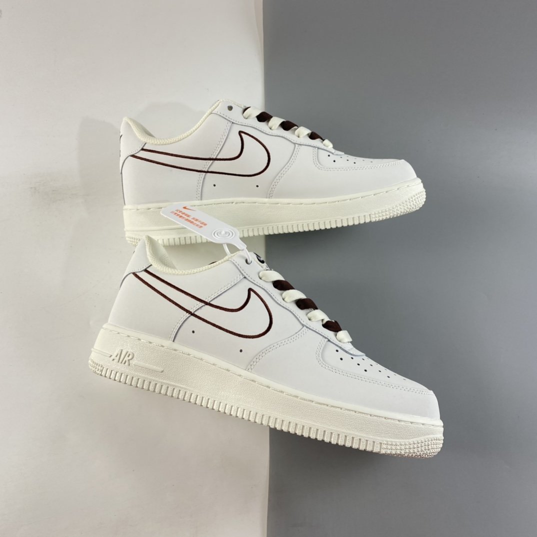 NIKE Air Force 1 Low '07 ”Beige Embroidered Hook” Low Top Casual Sneakers CL6326-138