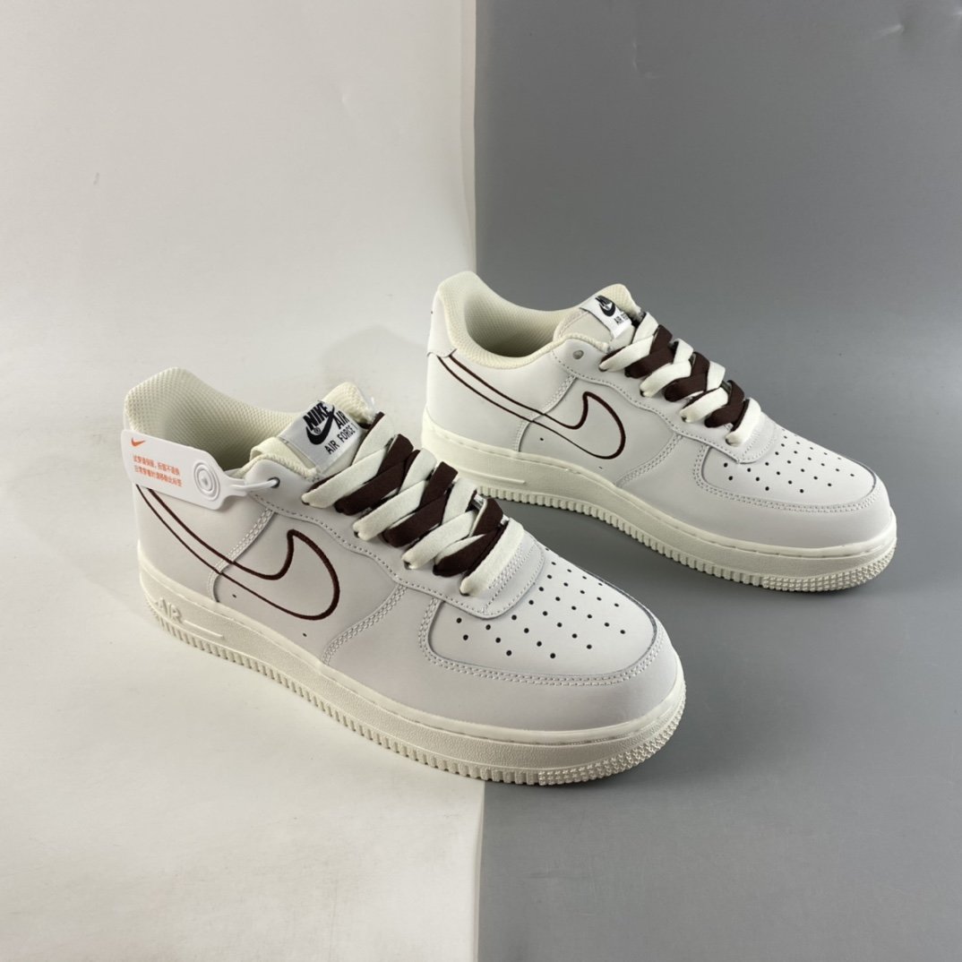 NIKE Air Force 1 Low '07 ”Beige Embroidered Hook” Low Top Casual Sneakers CL6326-138