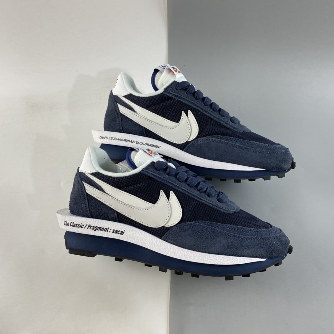 Fragment Design x Sacai x NIKE LDWaffle Joint Overlapping Jogging Shoes DH2684-400