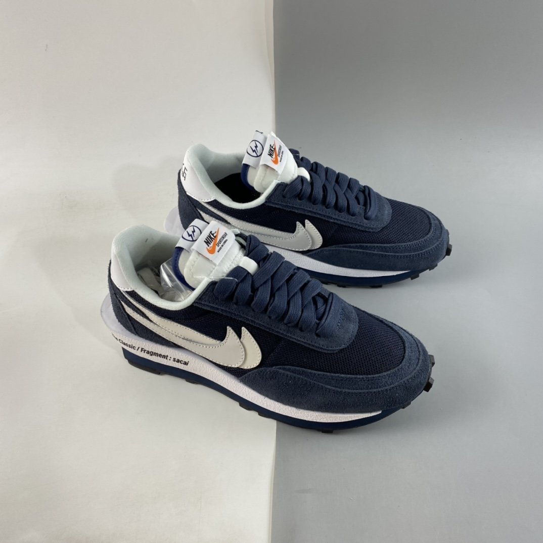 Fragment Design x Sacai x NIKE LDWaffle Joint Overlapping Jogging Shoes DH2684-400