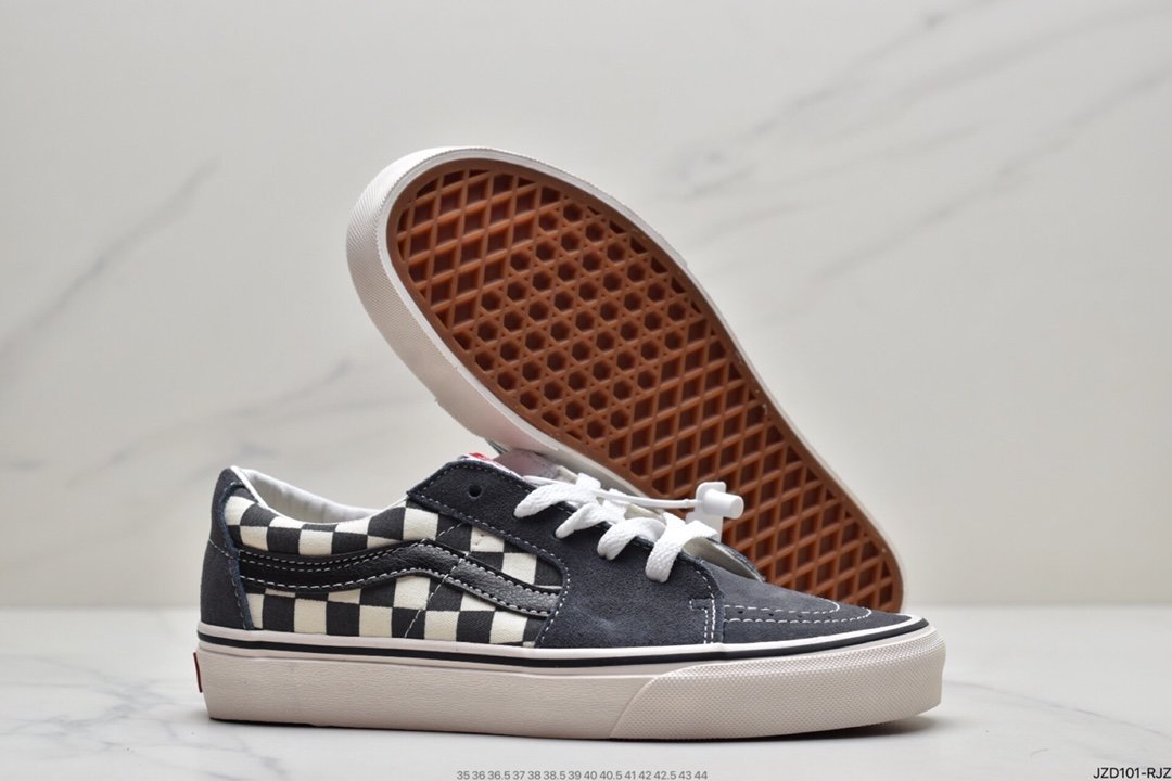 Vans Suede Sk8-Low Grey Black Checkerboard Gevans Official VN0A4UUK4W7