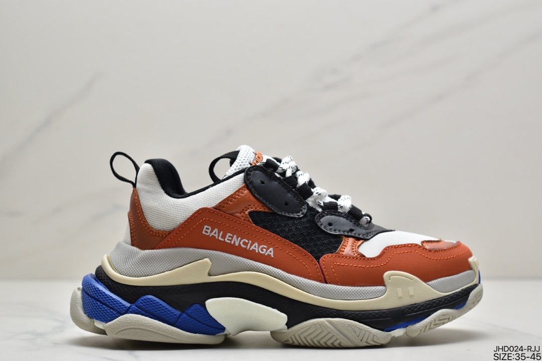 Balenciaga Triple-S Sneaker Fashion Retro Thick Sole Grandpa Shoes 656686 W06G0 1001