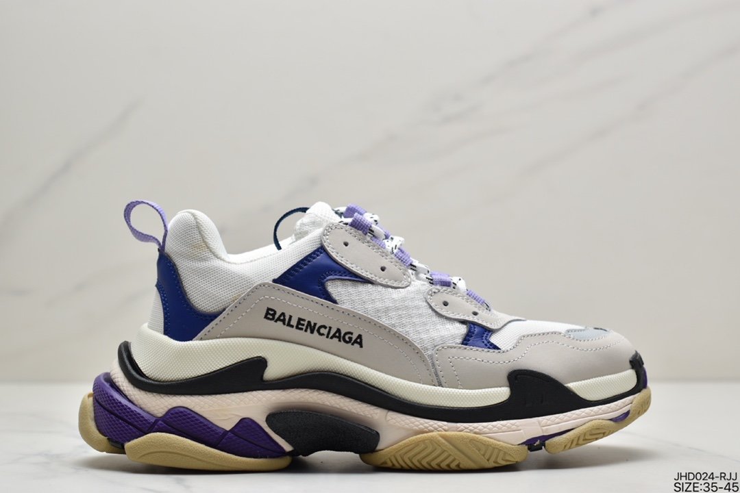 Balenciaga Triple-S Sneaker Fashion Retro Thick Sole Grandpa Shoes 656686 W06G0 1001