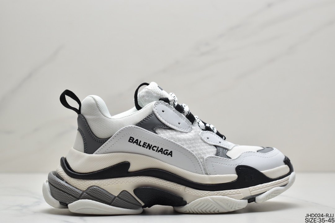 Balenciaga Triple-S Sneaker Fashion Retro Thick Sole Grandpa Shoes 656686 W06G0 1001