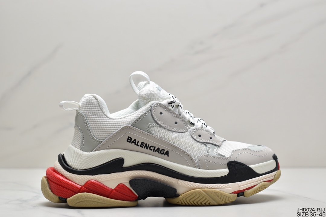 Balenciaga Triple-S Sneaker Fashion Retro Thick Sole Grandpa Shoes 656686 W06G0 1001