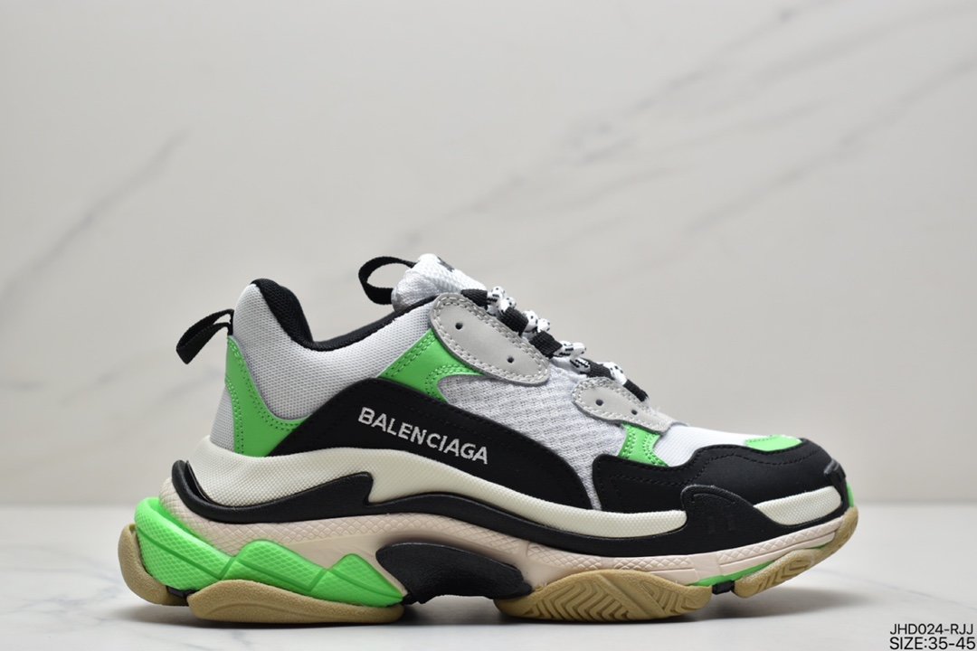 Balenciaga Triple-S Sneaker Fashion Retro Thick Sole Grandpa Shoes 656686 W06G0 1001