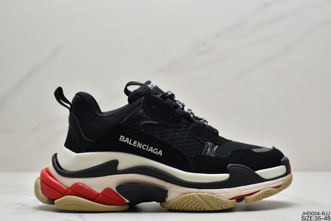 Balenciaga Triple-S Sneaker Fashion Retro Thick Sole Grandpa Shoes 656686 W06G0 1001