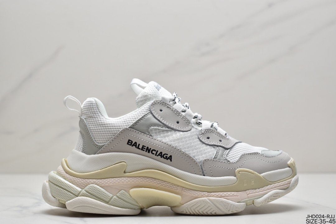 Balenciaga Triple-S Sneaker Fashion Retro Thick Sole Grandpa Shoes 656686 W06G0 1001