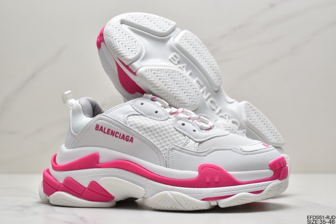 Balenciaga Triple S Clear Sole Sneaker”Pink/Brush”球鞋536737 W0901 8101