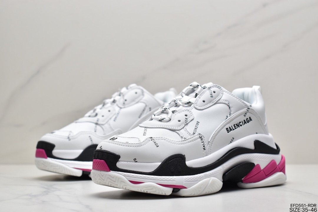 Balenciaga Triple S Clear Sole Sneaker”Pink/Brush”球鞋524039 W2FA4 9155