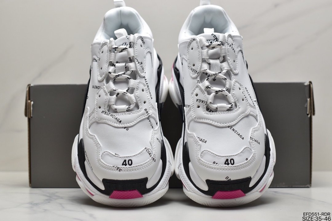 Balenciaga Triple S Clear Sole Sneaker”Pink/Brush”球鞋524039 W2FA4 9155