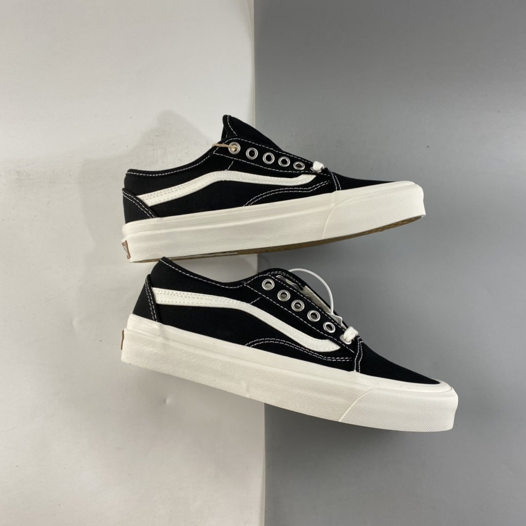 VANS Old Skool TAPERED Vans 2021 black and white classic low-top canvas shoes VN0A54F49FN