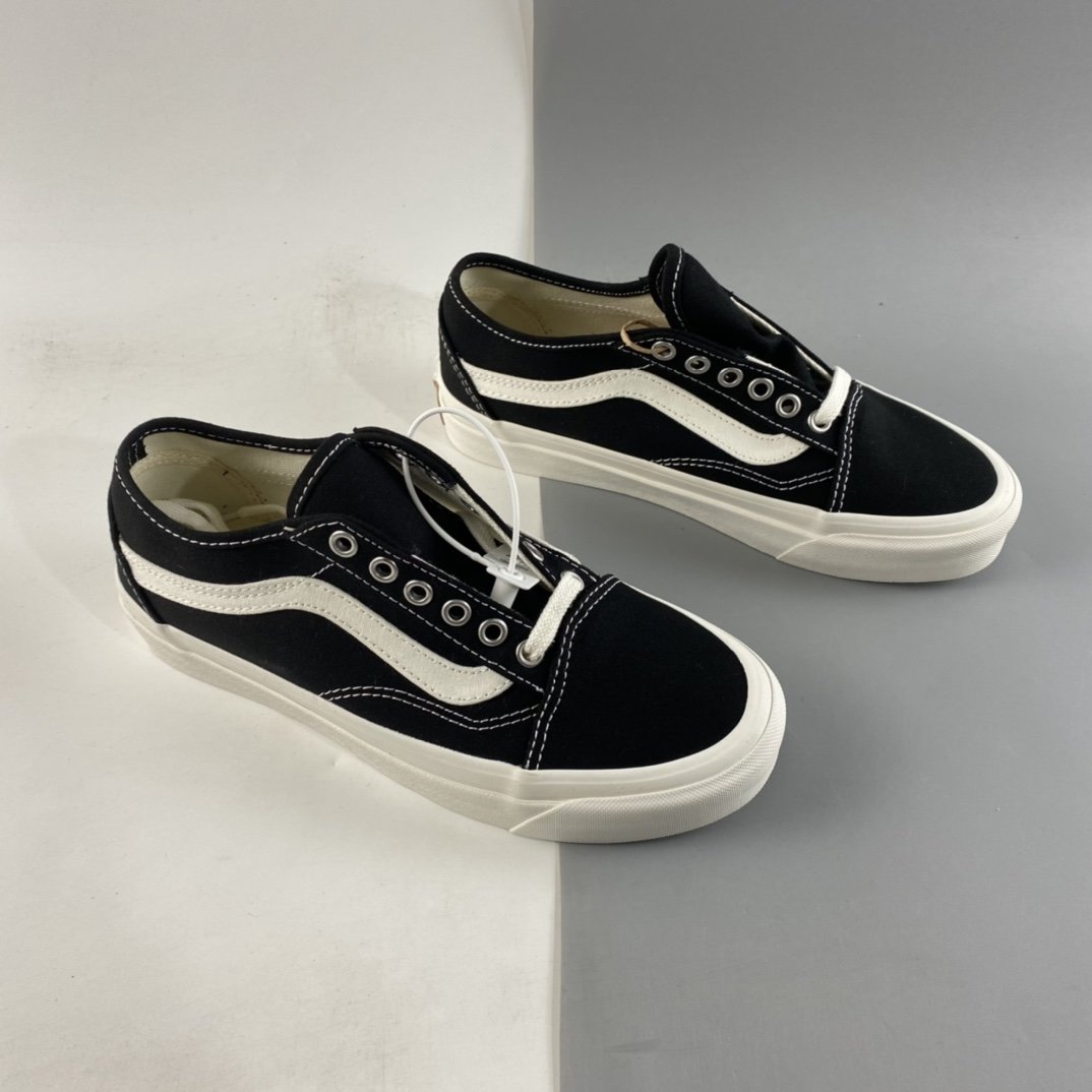 VANS Old Skool TAPERED Vans 2021 black and white classic low-top canvas shoes VN0A54F49FN