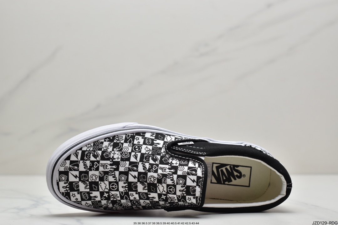 Vans Og Classic Slip-On Canvas Vulcanized Lazy Slip-On Low-Top Skateboards